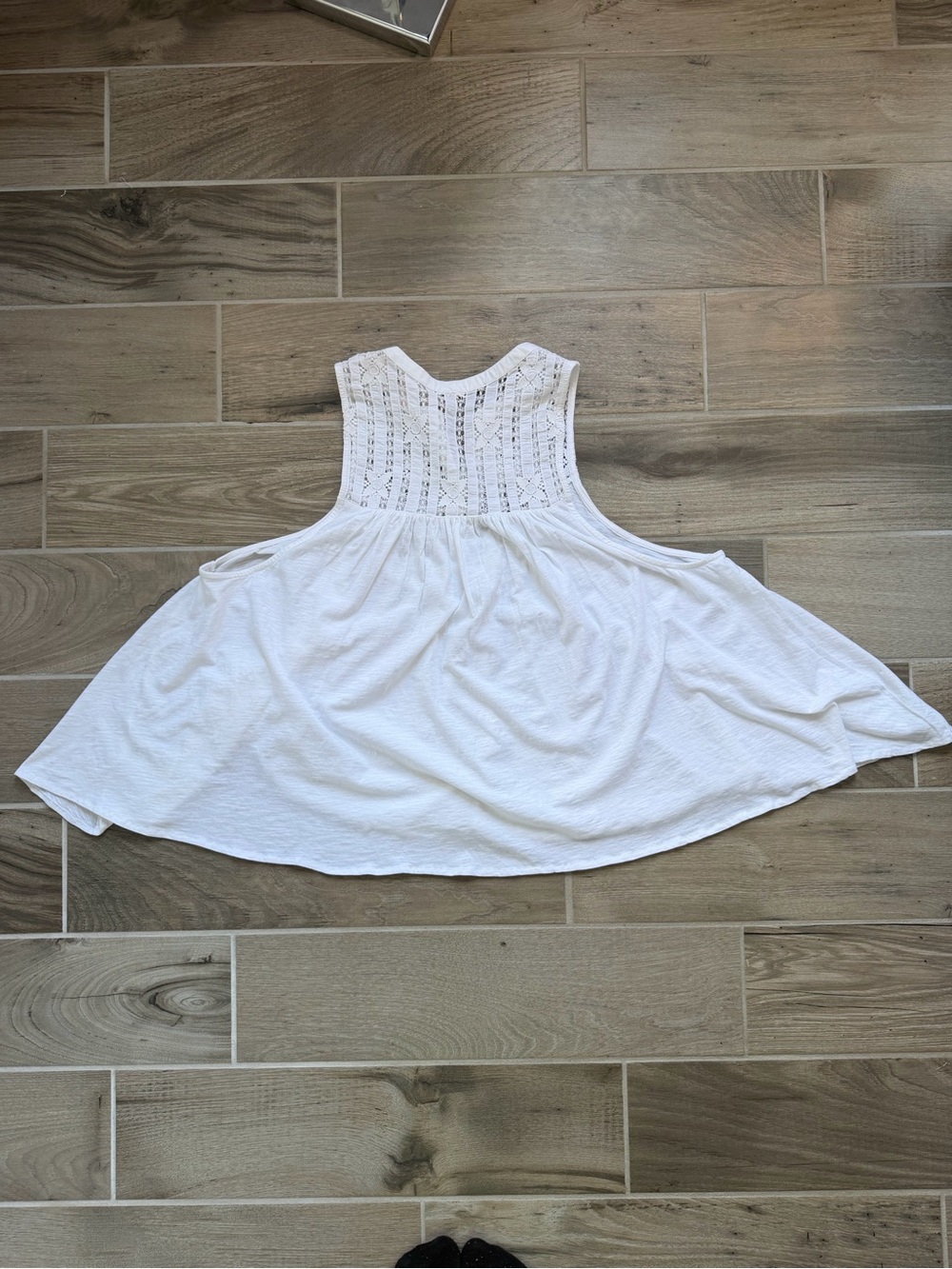 Cottagecore Free People sun-kissed ivory tank top NWT size L - Picture 9 of 11
